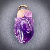 Antique 14K & Carved Rat Heart Charm/Pendant