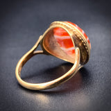 Antique 9K & Banded Agate Ring