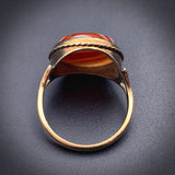 Antique 9K & Banded Agate Ring