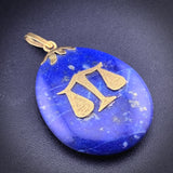 Vintage 18K & Lapis Lazuli Libra Pendant