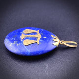 Vintage 18K & Lapis Lazuli Libra Pendant