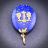 Vintage 18K & Lapis Lazuli Libra Pendant
