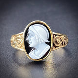Antique 18K, 14K & Carved Cameo Conversion Ring