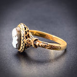 Antique 18K & Carved Cameo Nero Ring