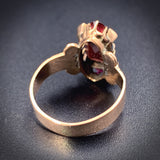 SOLD Antique 10K, Garnet & Seed Pearl Ring