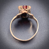 SOLD Antique 10K, Garnet & Seed Pearl Ring