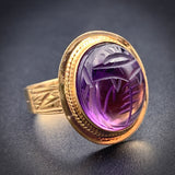 Vintage 14K & Amethyst Scarab Conversion Ring