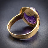 Vintage 14K & Amethyst Scarab Conversion Ring