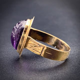Vintage 14K & Amethyst Scarab Conversion Ring