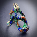Vintage French 18K & Enamel Snake Ring