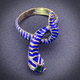 Vintage 14K, Ruby & Enamel Snake Ring