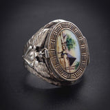 SOLD Vintage Silver & Hand Painted Enamel Baby Moses Conversion Ring