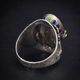 SOLD Vintage Silver & Hand Painted Enamel Baby Moses Conversion Ring