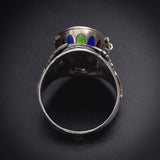 SOLD Vintage Silver & Hand Painted Enamel Baby Moses Conversion Ring