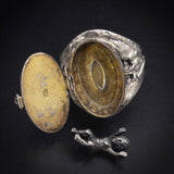SOLD Vintage Silver & Hand Painted Enamel Baby Moses Conversion Ring