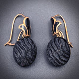Antique 14K, Pressed Glass & Enamel Earrings