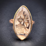Sold--Antique 10K & Hand Painted Mourning Ring