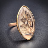 Sold--Antique 10K & Hand Painted Mourning Ring