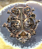 Antique 18K, Silver & Seed Pearl Anchor Belt Clip/Pendant