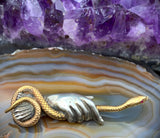 Koven Kreation 14K & Sterling Silver Replica Hand & Serpent With Gemstone Eyes Pendant