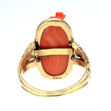 Antique Coral Cameo Conversion Ring