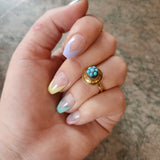 Antique 9K & Turquoise Conversion Ring