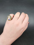 Antique 14K & Hand Painted Porcelain Portrait Conversion Ring