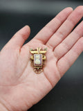 Antique 10K, Seed Pearl & Carved Cameo Locket Back Brooch/Pendant TLJ