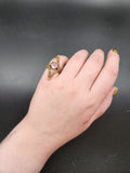 Antique 14K, 9K, Amethyst & Seed Pearl Conversion Ring
