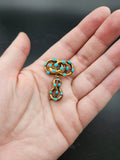Antique 18K & Turquoise Serpentine Love Knot Brooch