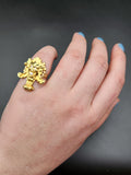 Vintage 14K & Diamond Green Man Conversion Ring