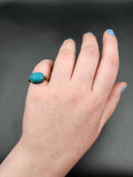 Antique Gold Filled Ancient Carved Blue Stone Scarab Flip Ring
