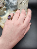 SOLD  Antique 14K, 9K, Amethyst & Seed Pearl Conversion Ring on Replica Egyptian Revival Shank