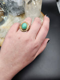 Antique 14K & Amazonite Conversion Ring