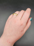 Estate 15K & Ruby Buckle Ring