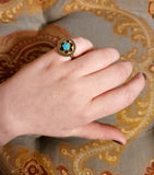 Antique 9K & Turquoise Conversion Ring