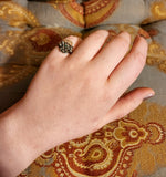 Antique 18th Century 18K, Silver, Diamond & Emerald Giardinetti Crown Ring
