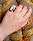 Antique 14K & Carved Hardstone Cameo Conversion Ring