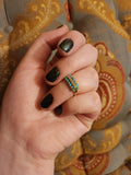 SOLD Antique 14K, Turquoise & Seed Pearl Ring