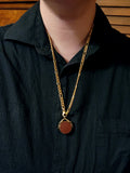 English Antique 9K, Bloodstone & Carnelian Spinner Watch Fob