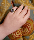 Antique 14K, Amethyst & Seed Pearl Conversion Ring