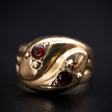 SOLD Vintage 9K & Garnet Snake Ring