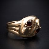 SOLD Vintage 9K & Garnet Snake Ring