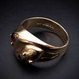 SOLD Vintage 9K & Garnet Snake Ring