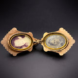 Antique 10K Carved Hardstone Cameo, Carnelian & Agate Locket Pendant/Fob TLJ