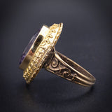Antique 18K, 14K & Amethyst Conversion Ring