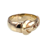 Estate 15K & Ruby Buckle Ring