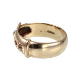 Estate 15K & Ruby Buckle Ring