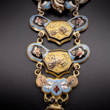 Antique 14K, Pinchbeck Garnet & Enamel Conversion Bracelet