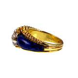 Vintage 18K, Lapis & Diamond Ring